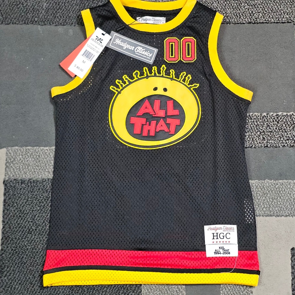 Headgear Classics "All That" Basketball Jersey Kids Medium Black New
